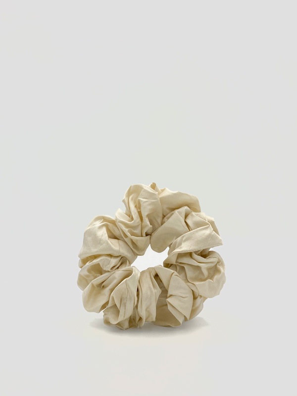 Silk taffeta scrunchie : Cream