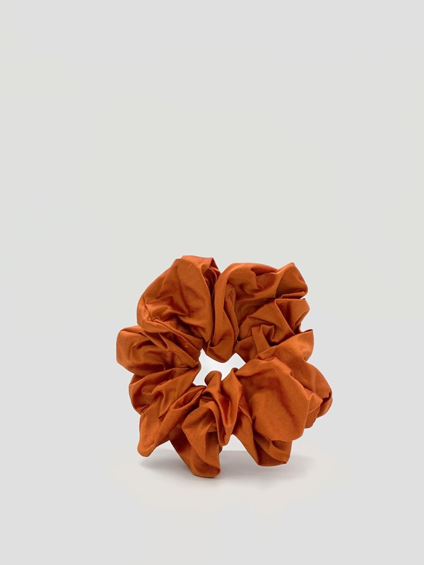 Silk taffeta scrunchie : orange